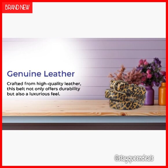 Genuine Leather Belt with Brass Buckle, 1\